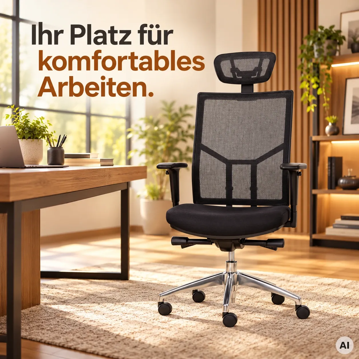 Ergo Net L mit Kopfstütze - Netz-Bürostuhl