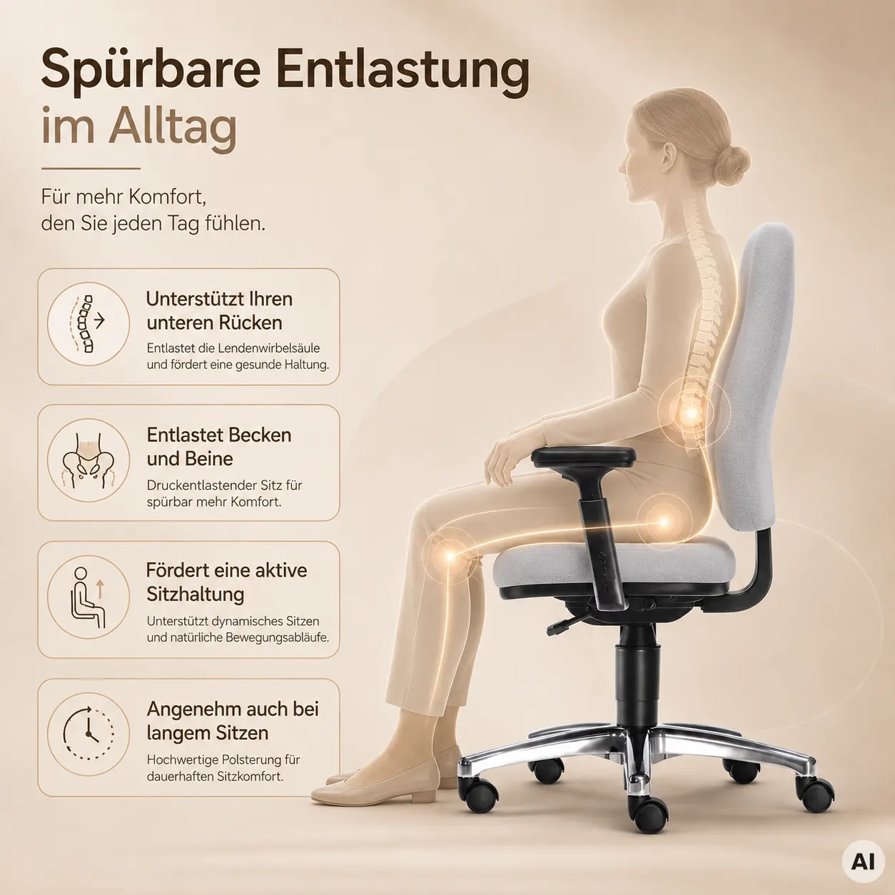 3D-DORSO FLEX - Bürostuhl mit dorsokinetischer Lehne